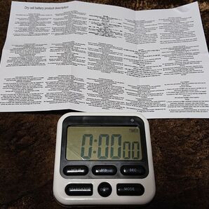 お値下げセール☆電子タイマー時計(ホワイト)電池おまけ付き