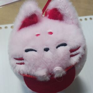 きつね マスコット ぬいぐるみ ピンク かわいい
