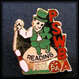 USA BOWLING PIN ボウリングピンバッジ 1991 PSWBA READING No 59