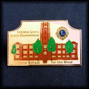 LIONS INTERNATIONAL PIN ライオンズクラブ国際協会 ピンバッジ Indiana School for the Blind インディアナ盲学校 No 77 