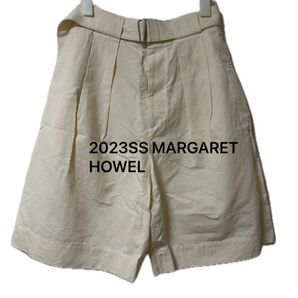 2023SS MARGARET HOWELL DRY COTTON LINEN TROUSERS ショートパンツ