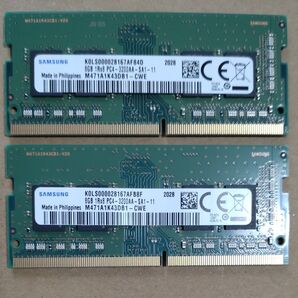 SAMSUNG DDR4-3200 8GB 2個セット 合計 16GB ノート PC 用 内蔵メモリー
