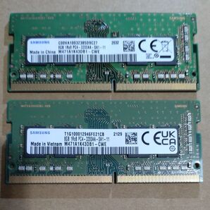 SAMSUNG DDR4-3200 8GB 2個セット 合計 16GB ノート PC 用 内蔵メモリー