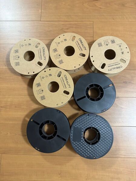 空リール 紙スプール 3Dプリンターフィラメントリールコード収納ホイール電気ケーブルローラー 7点セット