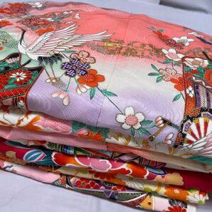 ふ7上 七五三 宮参り 産着 着物 素材色々 まとめ売り 7枚