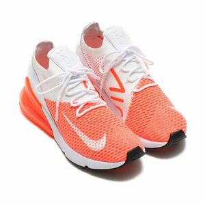 限定 新品未使用 NIKE ナイキ W AIR MAX 270 FLYKNIT エアマックス フライニット 23.5cm US6.5 白 橙 ホワイト オレンジ レザー スニーカー