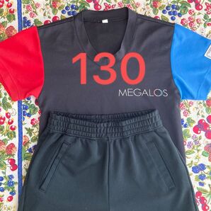 メガロス ミライク 指定ウェアー 上下セット 130 半袖 tシャツ ハーフパンツ 男女兼用 速乾タイプ ドライ スポーツ