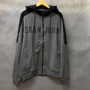 L ショーンジョン SEANJOHN ジップアップ パーカー Raglan ラグラン袖 ミディアム グレー ヘザー 正規品 タグ付き HIPHOP パフダディ