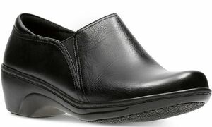 送料無料 Clarks 26cm サイドゴア アンクル ブーツ レザー 革 ブラック 黒 ブーティー シューティー パンプス フォーマル ST61