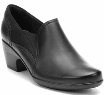 送料無料 Clarks 23.5cm ブーティー アンクル ブーツ レザー 革 ブラック 黒 シューティー パンプス フォーマル ヒール スニーカー ST59_画像7