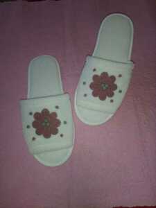  lovely slippers M size pink. with flower room shoes soft feel 