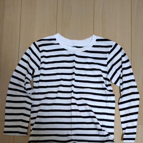 ボーダーカットソー 白黒 長袖 Tシャツ カジュアル 最終値下げ