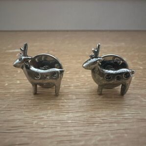 中川政七商店 鹿モチーフ ピンバッジ 2個セット シルバー系