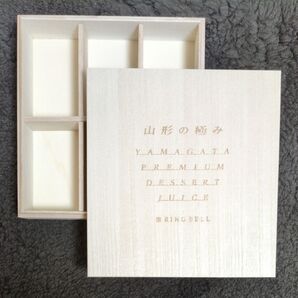 山形の極み桃の缶ジュース、木箱の空箱