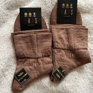【新品】DAKS メリノウール100%ソックス2足セット
