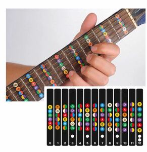 ギターフレットボードノートラベルステッカー指板フレットデカール用6弦アコースティック電動ギター用品