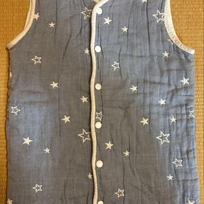 BRILBE スリーパー 6重ガーゼ 星柄 綿100% 110 120 130 100 防寒 ベスト