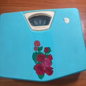 SEKISUI JUSHI 体重計 ブルー バラ柄 レトロ アナログ
