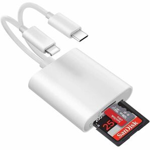 SDカードリーダー Lightning/USB C SDカードカメラリーダー