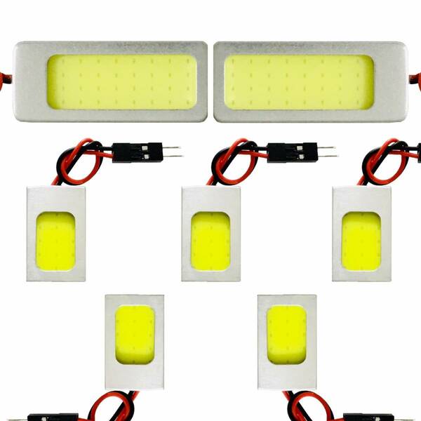 トヨタ AHR10系 エスティマ ハイブリッド T10 LED 室内灯 超爆光 COB 全面発光 パネルタイプ ルームランプ 7個セット ホワイト 車検対応