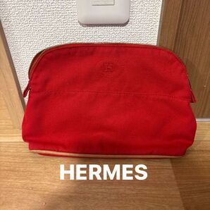 エルメスHERMES ボリード ポーチ Hロゴ レッド