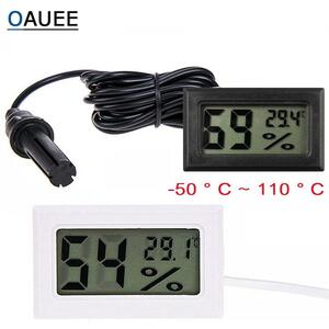 ミニ便利なデジタルlcd温度計センサー湿度計ゲージ冷蔵庫水族館モニタリング表示湿度検出器