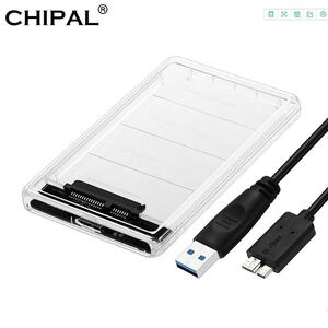 CHIPAL 5 5gbps の 2.5 ''透明 HDD ケース SATA 3.0 に USB 3.0 外部ハードディスクドライブ Ssd エンクロージャボックスサポート 2 テラ