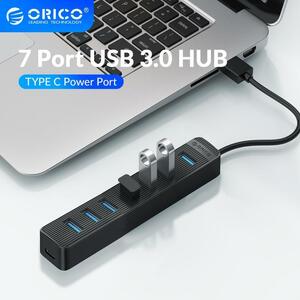 オリコ高速7ポートusb 3.0ハブタイプc電源ポートusb sd tfスプリッタotgアダプタノートパソコンのデスクトップアクセサリー