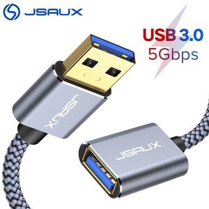 Usb延長ケーブルjsaux usb 3.0、usb aメステレビssdエクステンダーコード5gbpsのデータ転送usbフラッシュドライブ、キーボード、マウス