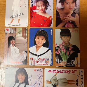 テレホンカード 8枚セットまとめ売り アイドル 昭和レトロ 浅香唯 中山美穂 南野陽子 菊池桃子 早見優 使用済み