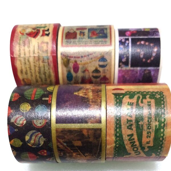 mtクリスマスシリーズより 期間限定 マスキングテープ 太幅ばかり 6巻 まとめ売り セット!カモ井