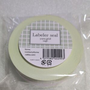 yuru grid-sage- ラベラーシール ラベラーロールシール ステッカー 1000枚 未使用 巻売り forme.