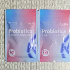 2袋 プロバイオティクス Probiotics 乳酸菌 ビフィズス菌 酪酸菌 サプリメント 60粒30日分 6兆個 オリゴ 日本製