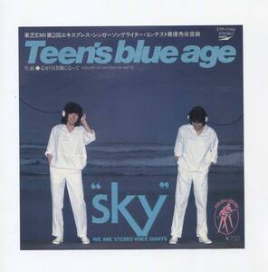 【EP レコード　シングル　同梱歓迎】 SKY ■ TEEN'S BLUE AGE ■　心が引き潮になって　