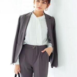 【M】手洗いできる ハイストレッチ ジョーゼット セットアップ チャコール