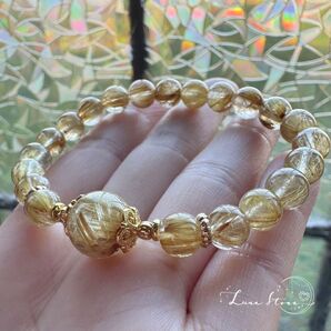 【タイチンルチル】金運・成功運を呼び込む光の守護石 天然石 ブレスレット ルチルクォーツ ゴールドルチルブレスレット 金運強