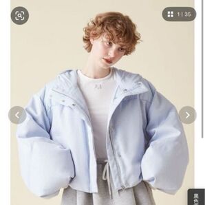 furfur 2WAYパディングジャケット サックスブルー