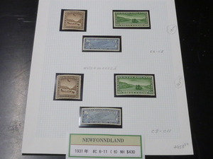 20lh S №9 Newfonndland Mamps (Канада) 1931 SC#C6-11 6 Типов Неиспользуемые NH / VF [оценка SC $ 430]