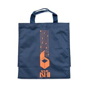 成城石井 エコバッグ ショッピングバッグ ネイビーオレンジ ボトル