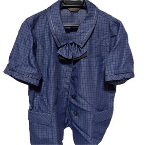 事務服上下セット ブルー系チェック 9号