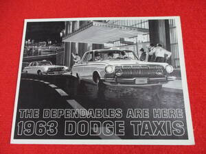 * CHRYSLER DODGE TAXI 1963 Showa era 38 catalog *