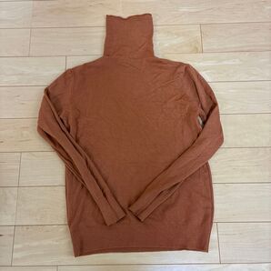 レディース Lサイズ 煉瓦色 レンガ色系 タートルネック ニット 長袖 トップス