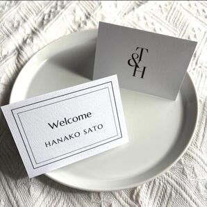 【結婚式】折り目加工済 イニシャル 席札 1枚50円〜