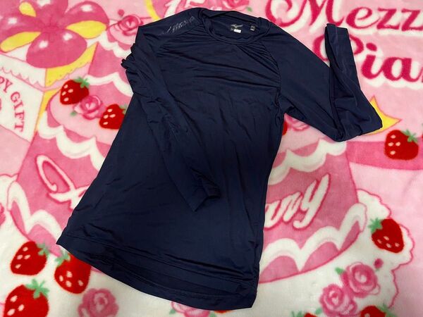 ミズノ MIZUNO 野球アンダーシャツ160ネイビー used 難あり