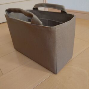 ハンドメイド 帆布の持ち手付きバッグインバッグ ボトルホルダー付き