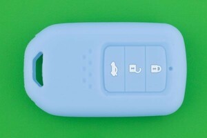 ホンダ（HONDA）・3ボタン・スマートキー用　シリコンカバーケース★ライトブルー（薄い青色）