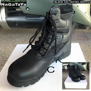 BLACK TAC black tuck Tacty karu boots black SWAT boots 8W (26cm) Work boots shoes army for boots 