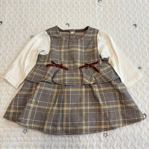 ブランシェス チェック柄ワンピース 80cm