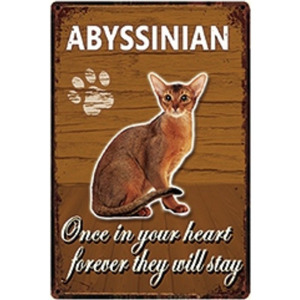 A2759 metal autograph tin plate signboard made of metal plate panel store Cafe animal pet cat warning attention abisini Anne [4443