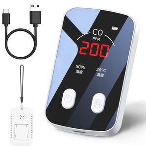 一酸化炭素チェッカー Type-c充電式 アラーム 車中泊 冬キャンプ用 (ホワイト)